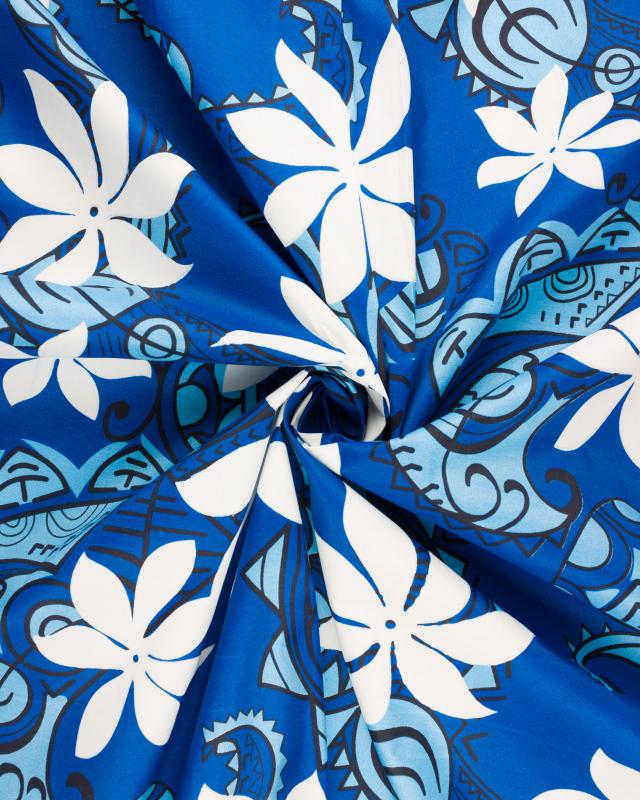 Polynesian fabric VAHINE Blue - Tissushop